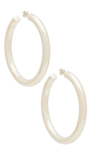 The Thick Hoop Earrings in Silver | Revolve Clothing (Global)