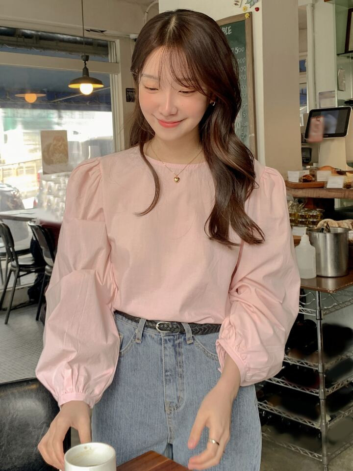 DAZY Blusa sólido manga de bishop | SHEIN