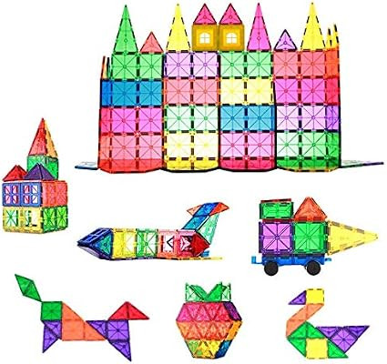 Magnetic Building Tiles, 78pcs Colorful 3D Transparent Magnet Building Blocks Set, Educational To... | Amazon (US)
