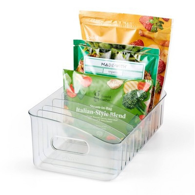 YouCopia 15" BPA-Free Plastic FreezeUp Freezer Bin - Clear: Multi-Compartment Storage, Freestanding Refrigerator Organizer | Target