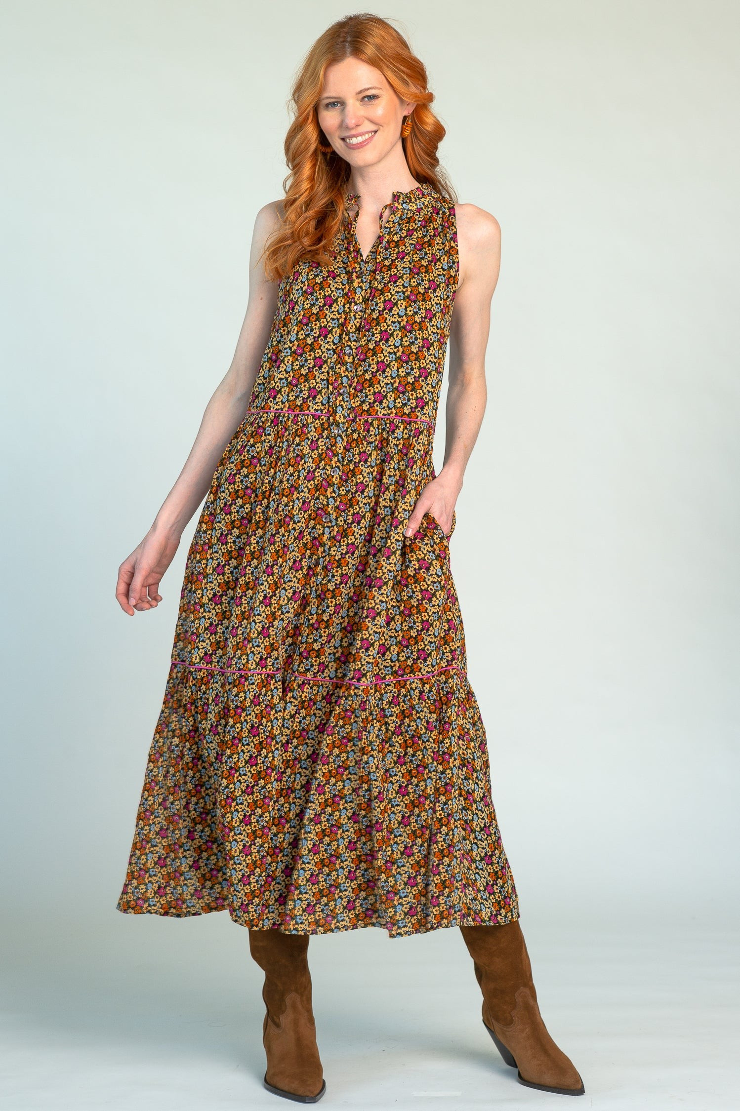 Ro Long Dress in Prairie Black | Olivia James The Label