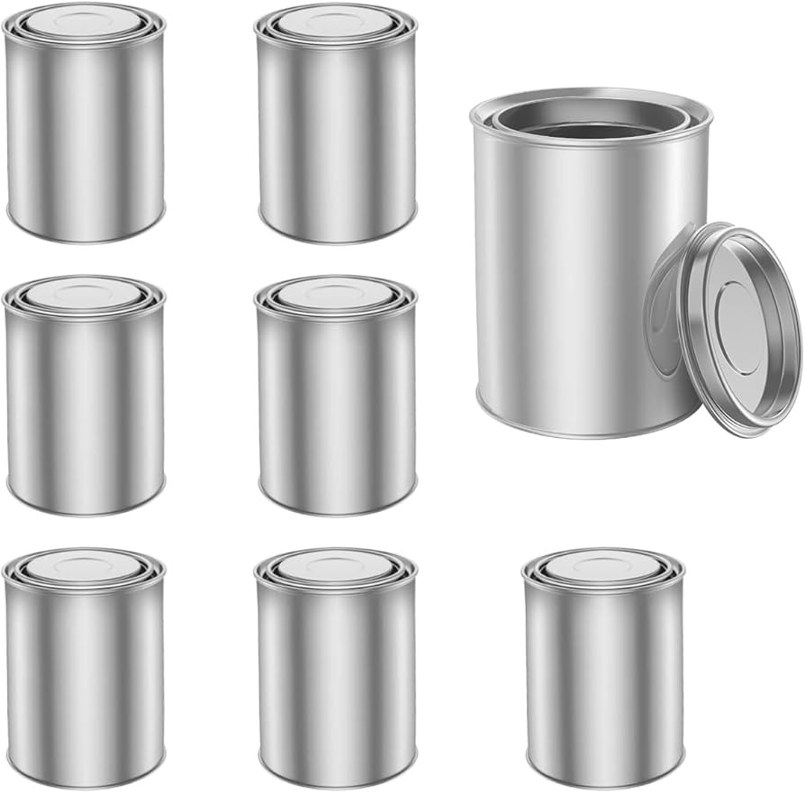 8 PCS Empty Paint Cans With Lids (1 Pint Size), Empty Metal Paint Cans With Lids,2 Cup Capacity, ... | Amazon (US)