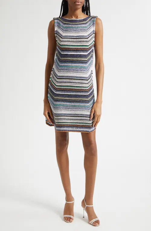 Missoni Metallic Chevron Stripe Sweater Dress in Multicolor Cold Tones at Nordstrom, Size 0 Us | Nordstrom