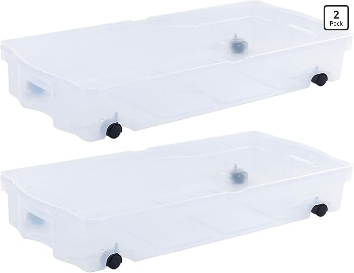 Rubbermaid 68 Quart Under the Bed Low Profile Storage Boxes with Dual Hinged Lids and Easy Rollin... | Amazon (US)