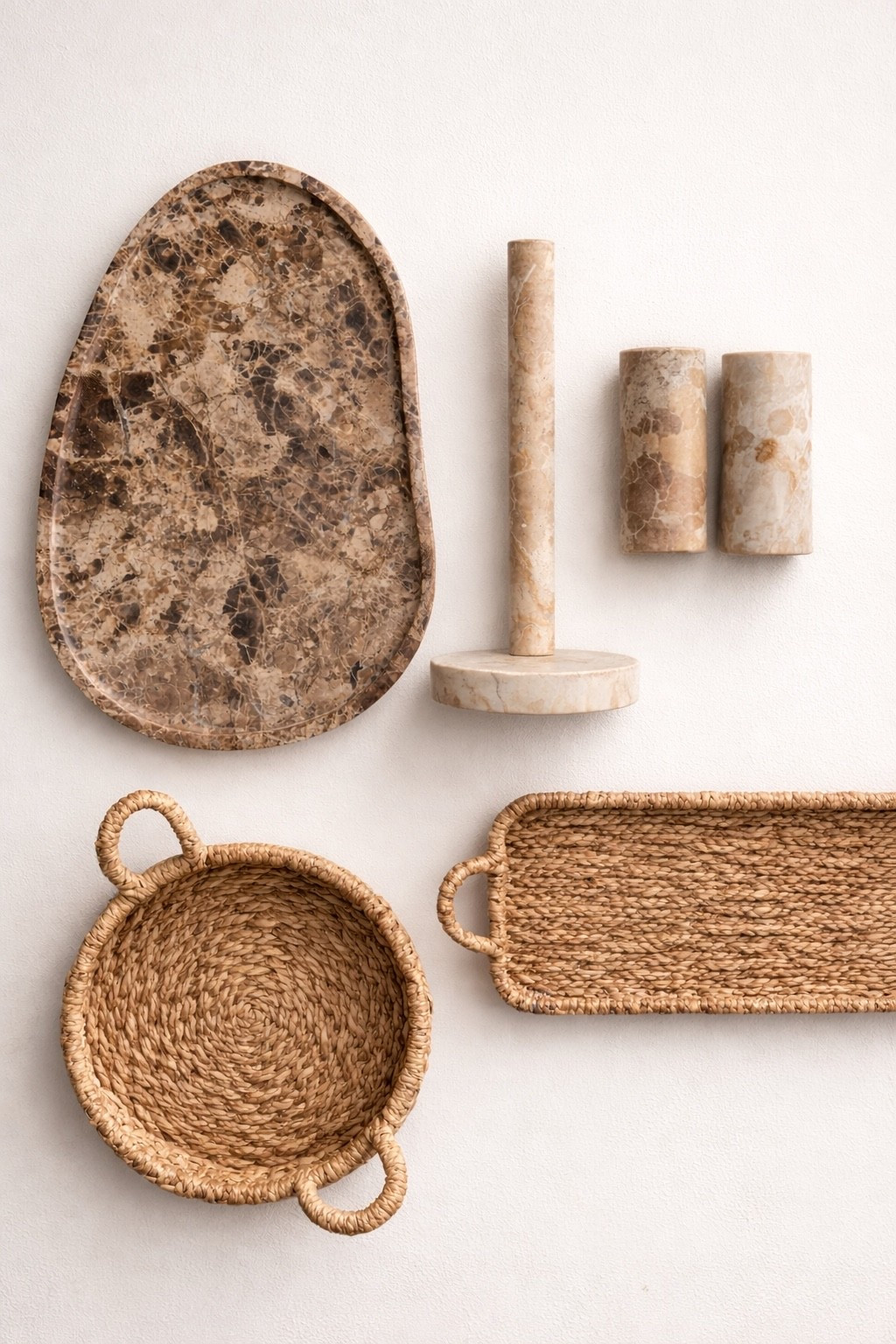 new from h&m home just ordered! 😍 

brown marble tray
marble paper towel holder
marble salt and pepper 
rattan trays 

#LTKHome #LTKSaleAlert #LTKValentine
