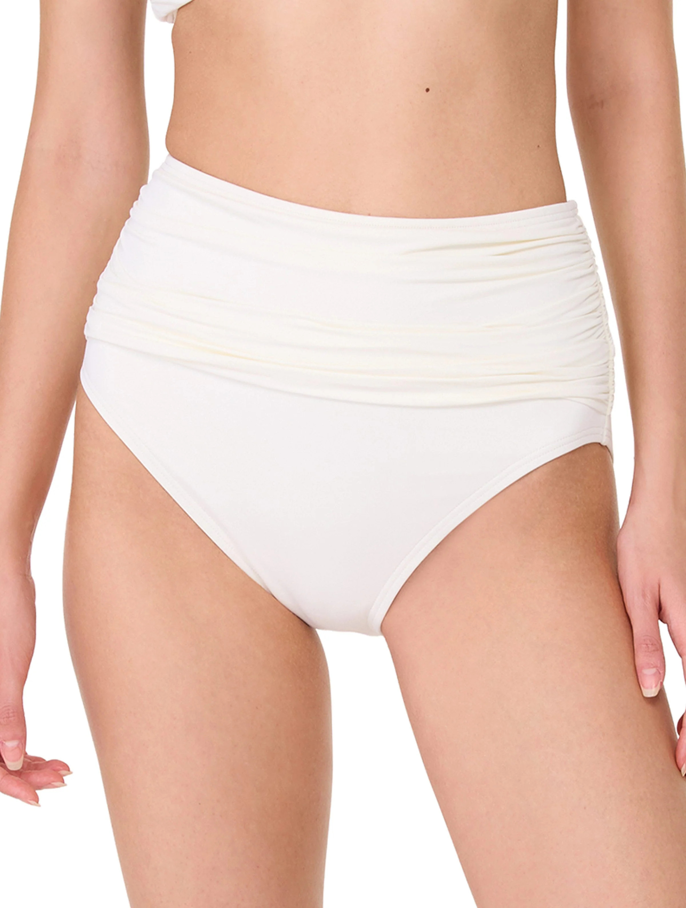Kate Spade Shirred High Waist Bikini Bottom - Rosette Solids | Beach2Ocean
