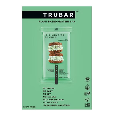 TRUBAR 12g Plant Based Protein Bars - It's Mint to be Chip - 12ct | Target