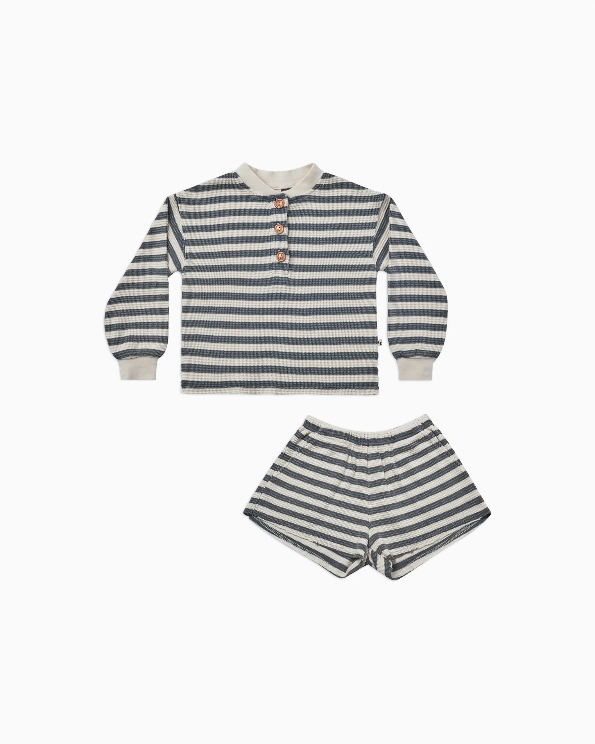 waffle knit set || navy stripe | Rylee + Cru