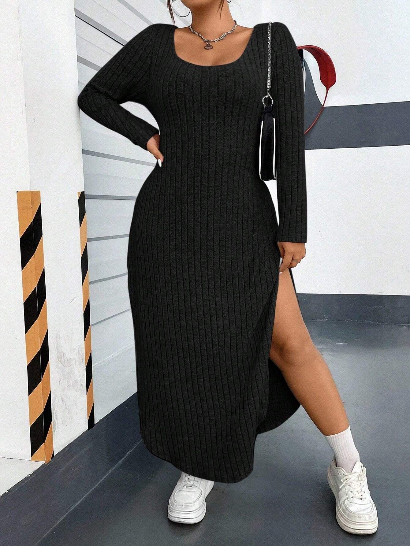 SHEIN EZwear Plus Split Thigh Dress | SHEIN