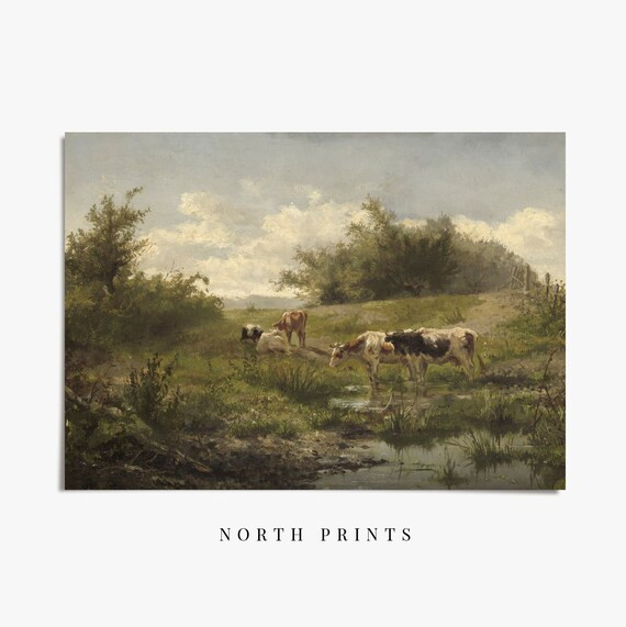 Landscape Painting  Country Print  Vintage Downloadable | Etsy | Etsy (US)