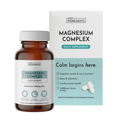 Just Ingredients Magnesium Supplement Capsules - 60ct - 30 Servings: 387.5mg Per Serving | Target