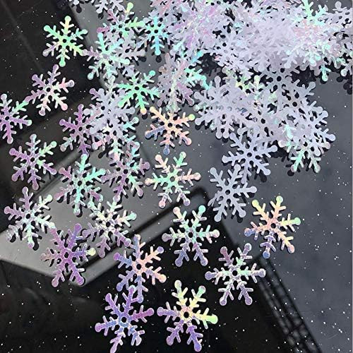 DIYASY 800 Pieces Christmas Snowflake Confetti,3 Size Glitter Sliver Sequins for Party Table Deco... | Amazon (US)