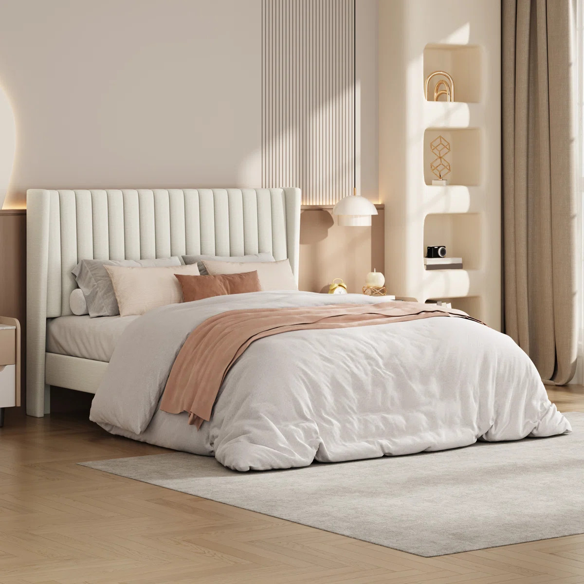 Upholstered Bed Frame with Wing Side | Wayfair North America