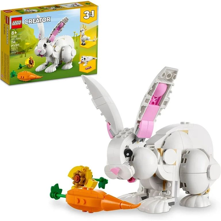 LEGO Creator 3 in 1 White Rabbit Animal Toy Building Set, Easter Gift for Kids Ages 8+, Build an ... | Walmart (US)