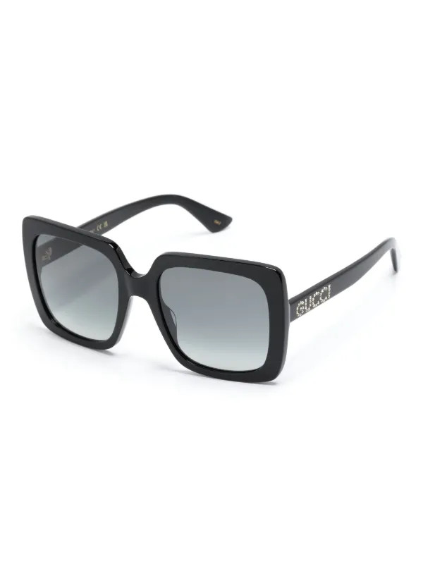 Gucci Eyewear oversize-frame Sunglasses | Black | FARFETCH | Farfetch Global