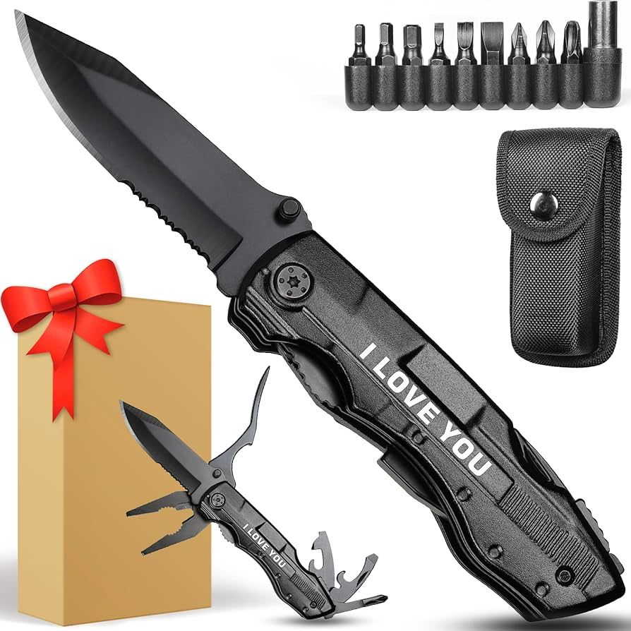 Gifts for Boyfriend Him Husband Dad Men,Multitool Knife I LOVE YOU,Valentines Day Unique Gifts,An... | Amazon (US)