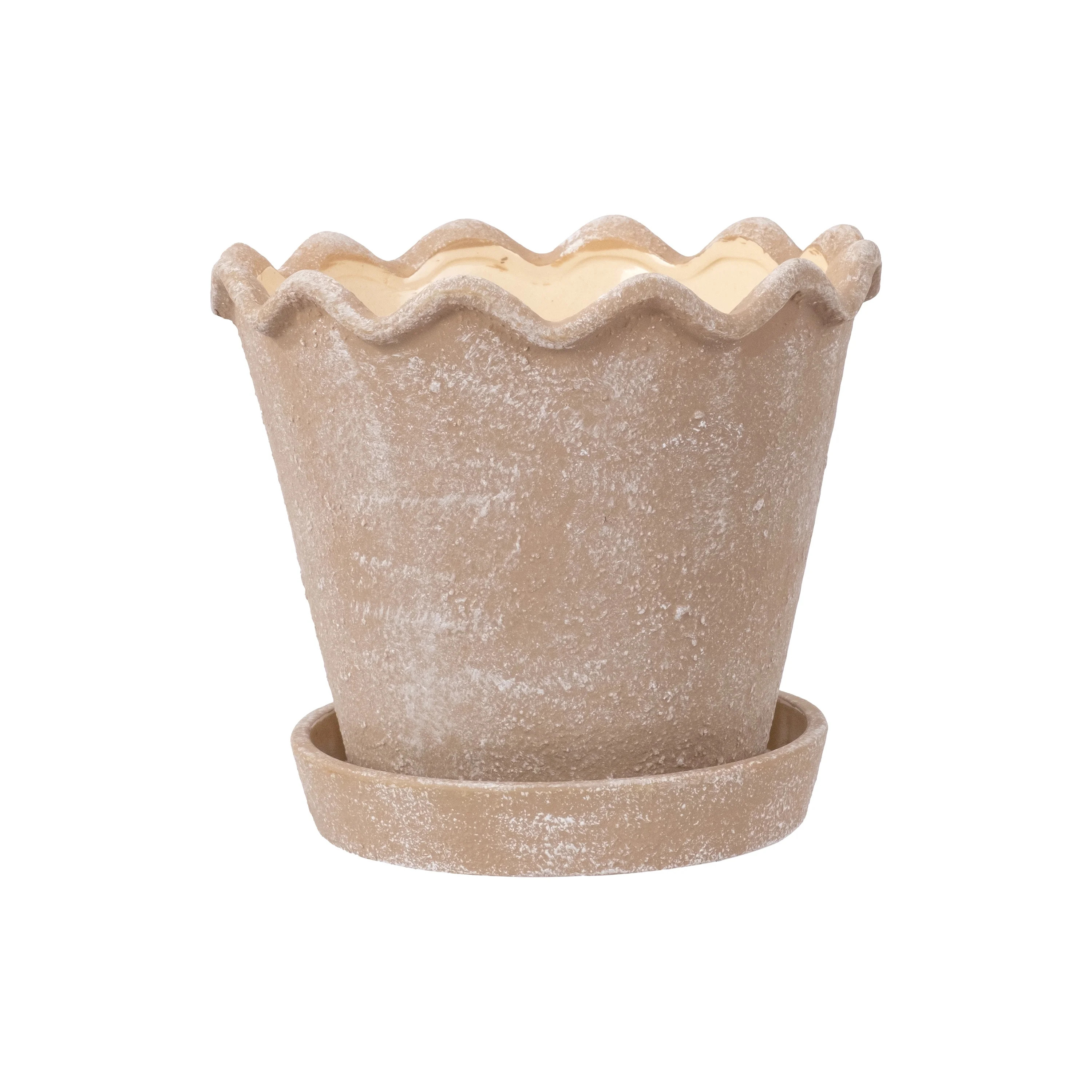 My Texas House 8 inch Ceramic Wave Planter, Brown | Walmart (US)