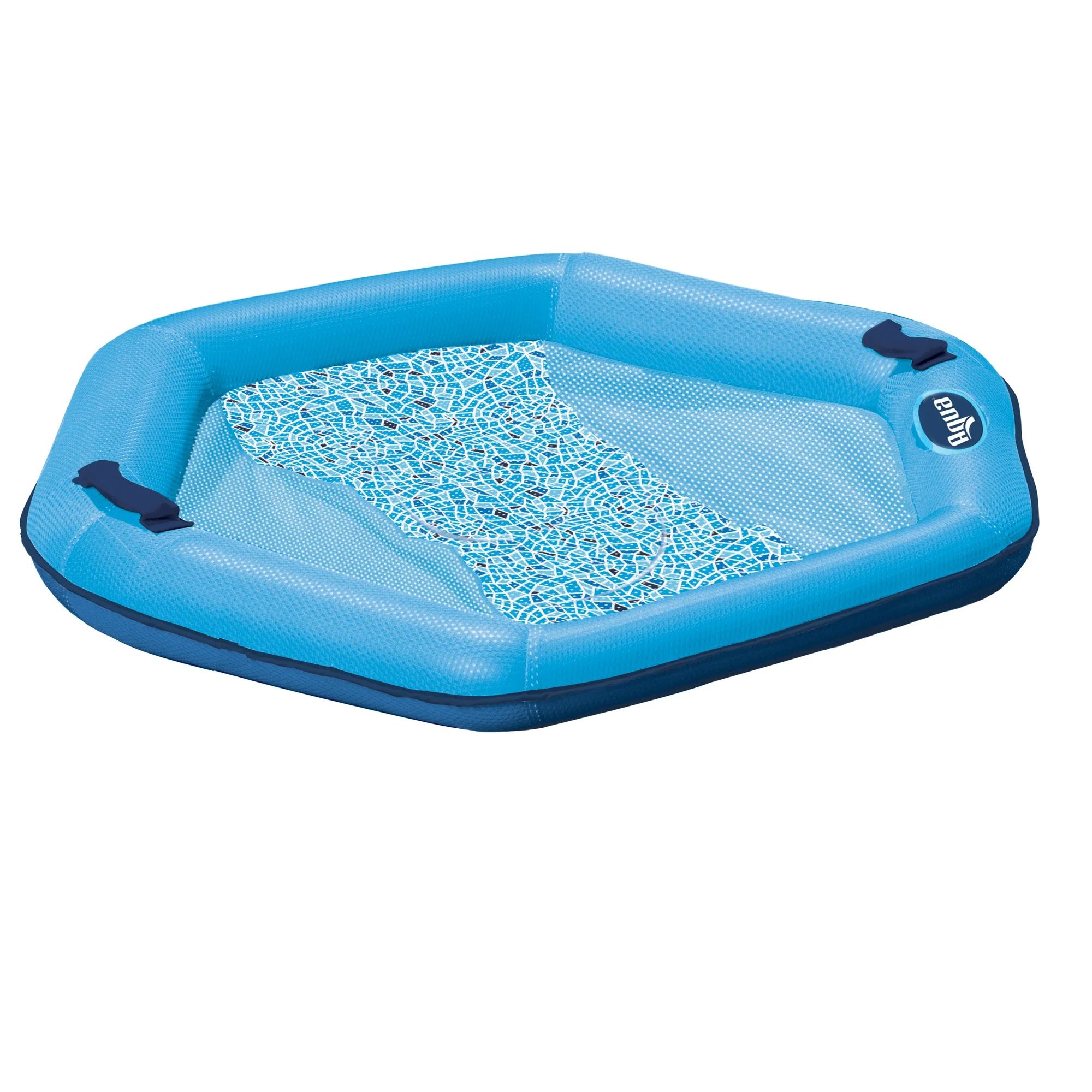 Aqua Hex Lounge Chair Pool Float for Adults, Blue, Weight Capacity 250 lbs. | Walmart (US)