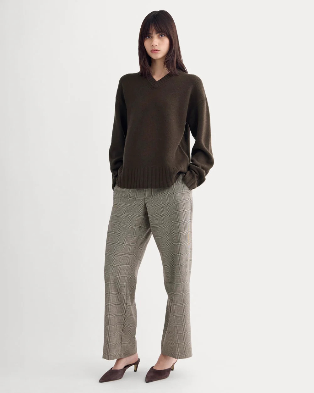 V-Neck Sweater in Extrafine Luxe Merino | Coffee Bean | Everlane
