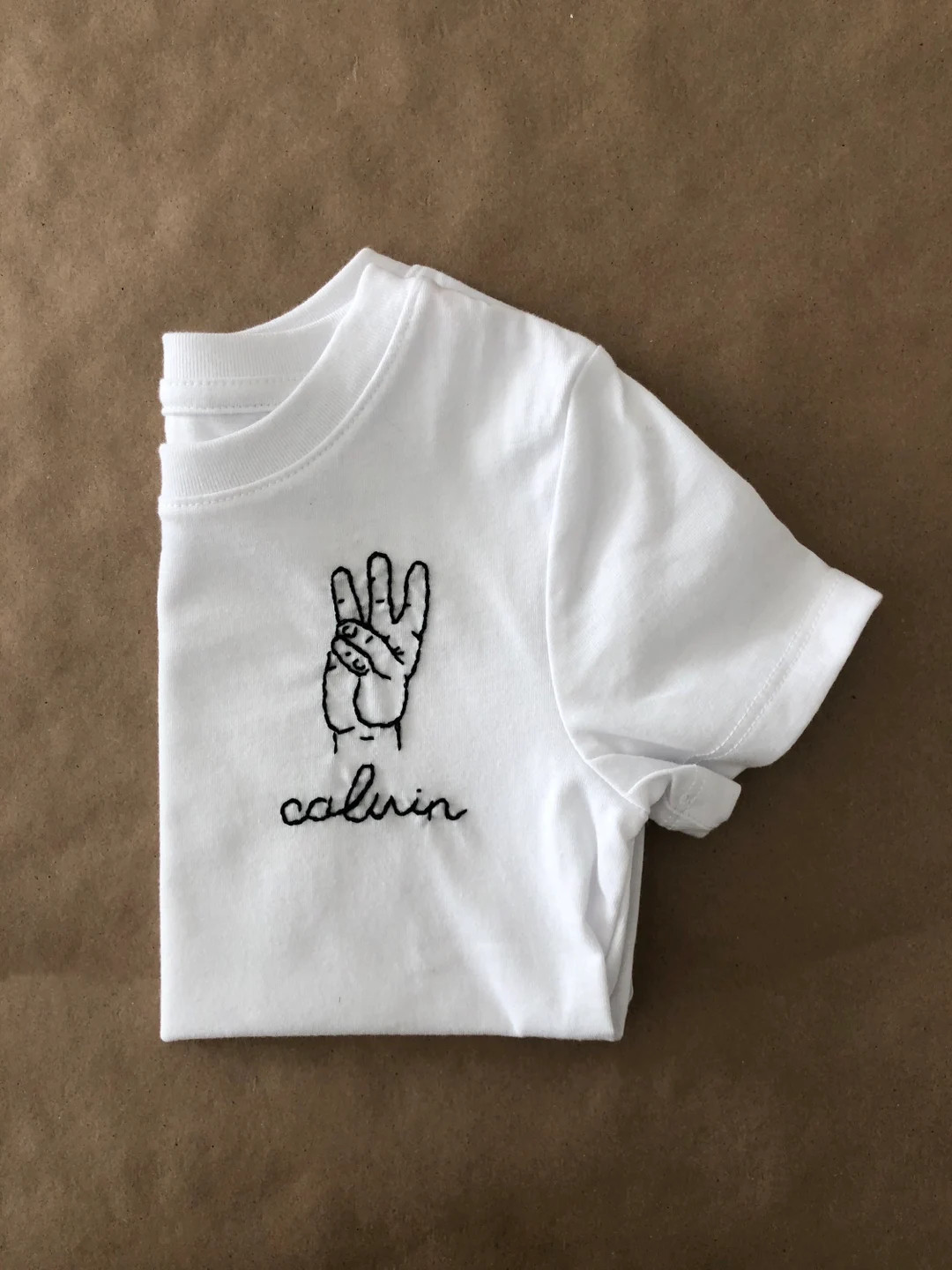 This Many Happy Birthday! Tee Embroidery Shirt - Custom Handmade- hand holding up fingers | Etsy (US)