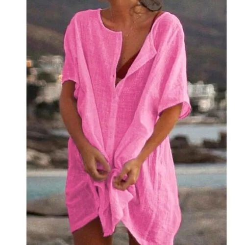Women's Summer Swimwear Beachwear Bikini Beach Cover Up Short Dress Top Shirt,Women Sexy Cardigan... | Walmart (US)