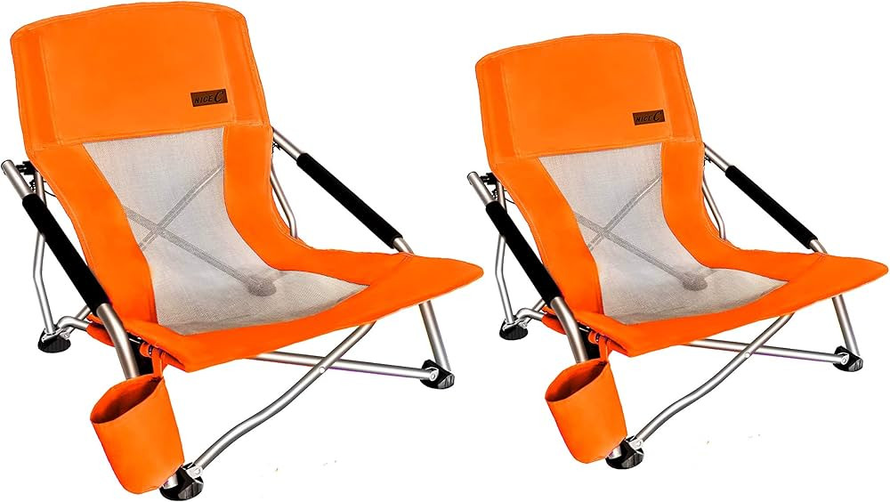Nice C Chair for Beach for Adults 2 Pack, Low Chair, Sling, Folding, Portable, Concert, Kids, Boa... | Amazon (US)