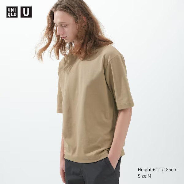 U AIRism Cotton Oversized Crew Neck Half-Sleeve T-Shirt | UNIQLO (US)