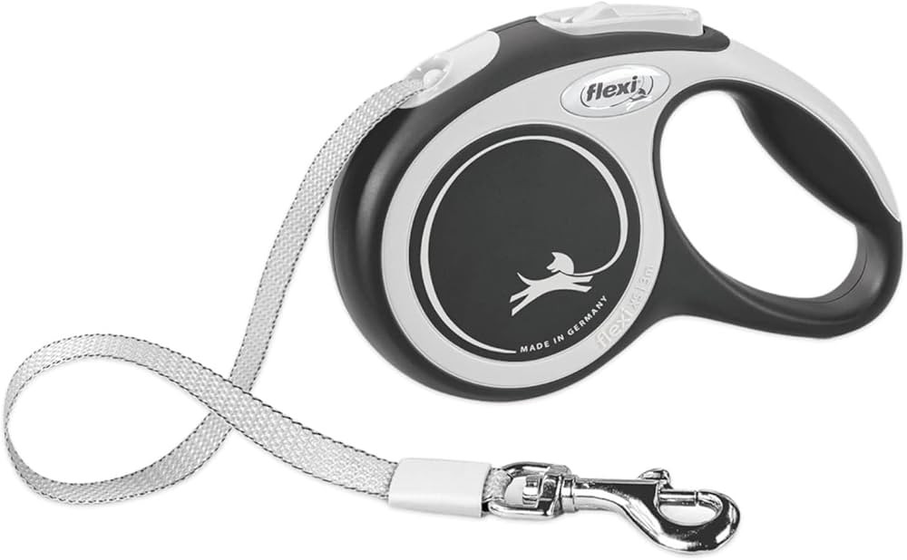 FLEXI New Comfort Retractable Dog Leash (Tape), for Dogs Up to 110lbs, 26 ft, Large, Nylon, Grey/... | Amazon (US)