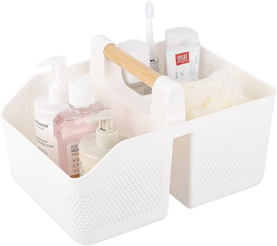 rejomiik Shower Caddy Portable with Bamboo Handle, Plastic Basket Cleaning Caddy Organizer Storag... | Amazon (US)