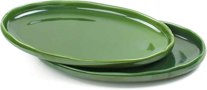 vicrays Ceramic Serving Platter Tray - Extra Large Oval 14.5 Inch Porcelain Dinner Plates Long Se... | Amazon (US)