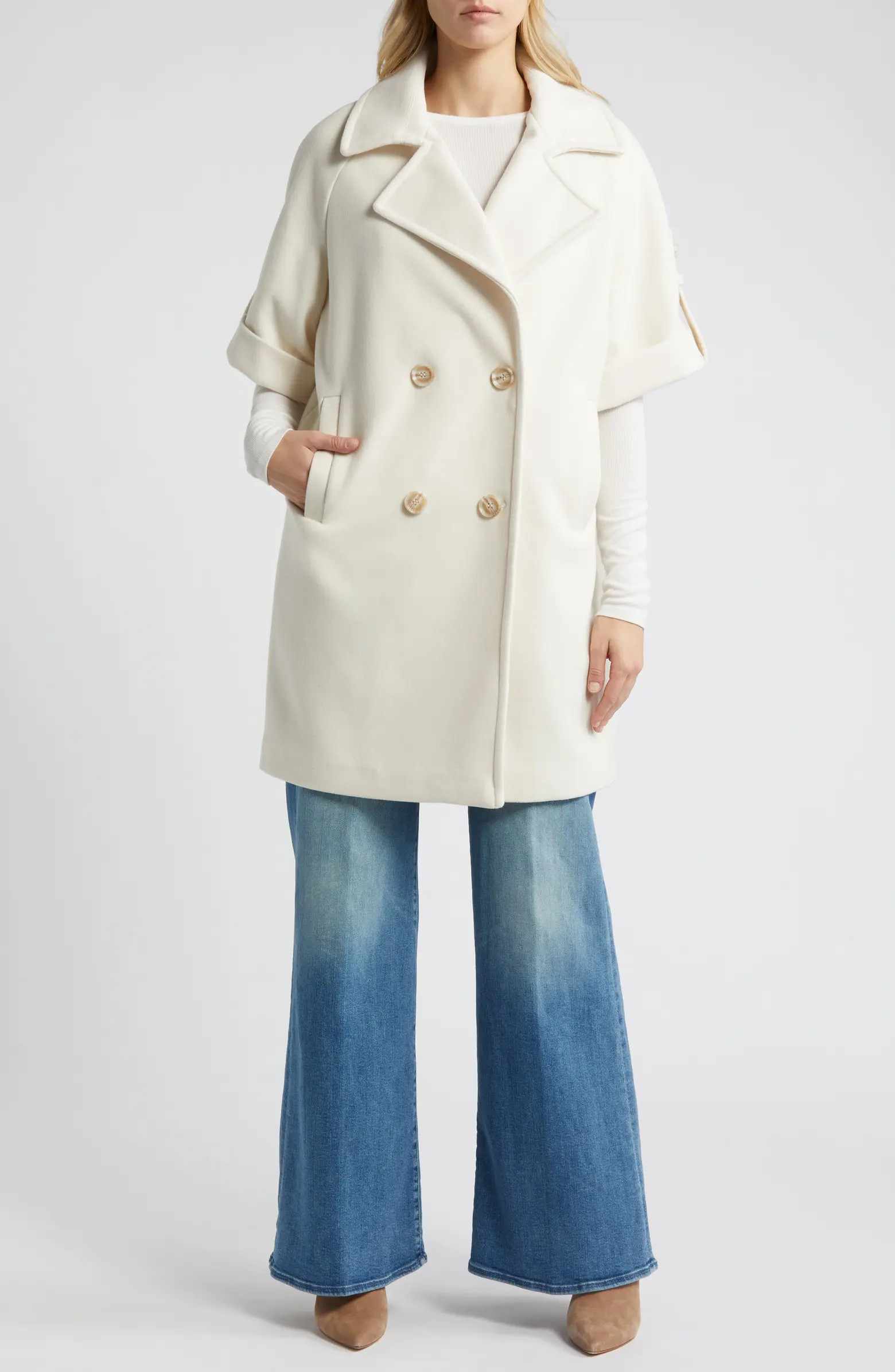 Sam Edelman Double Breasted Cape Coat | Nordstrom | Nordstrom