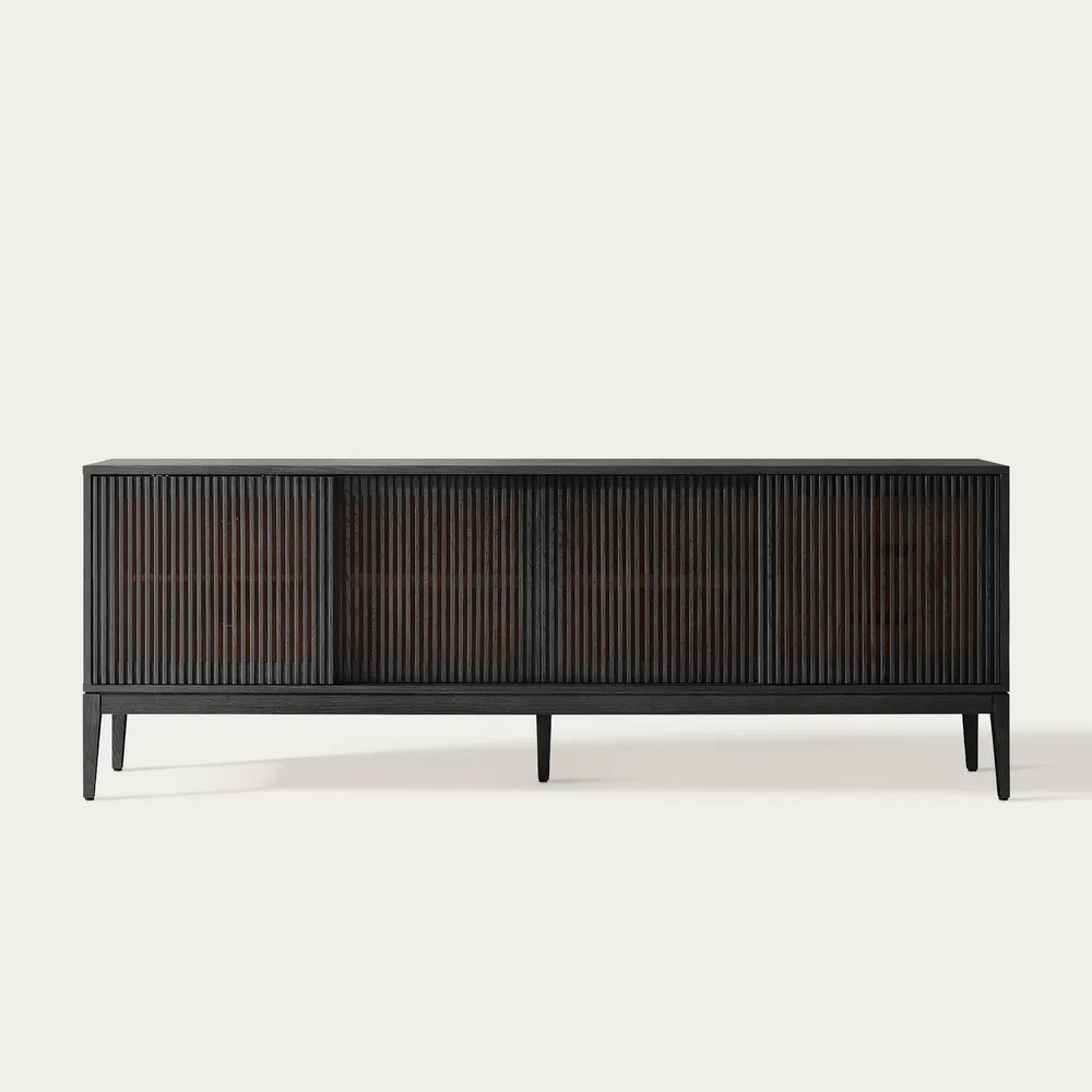 Astrid 84" MCM Slatted Media Console | Hernest