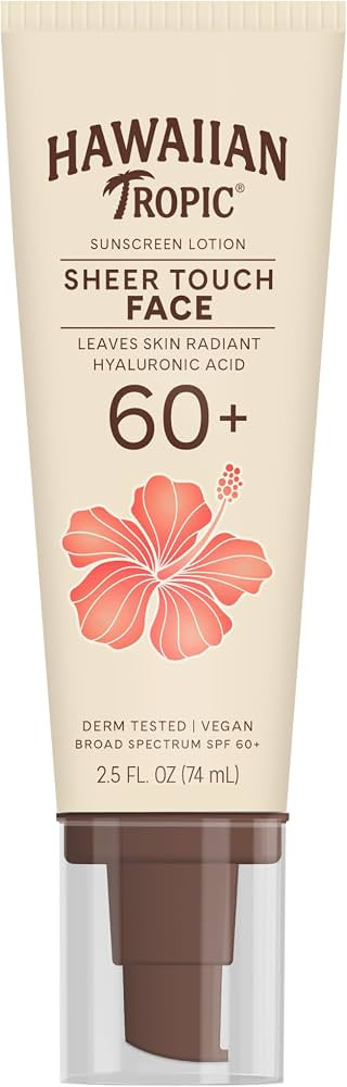Hawaiian Tropic Sheer Touch Face Sunscreen Lotion SPF 60, 2.5 Fl Oz | Travel Size Sunscreen for F... | Amazon (US)