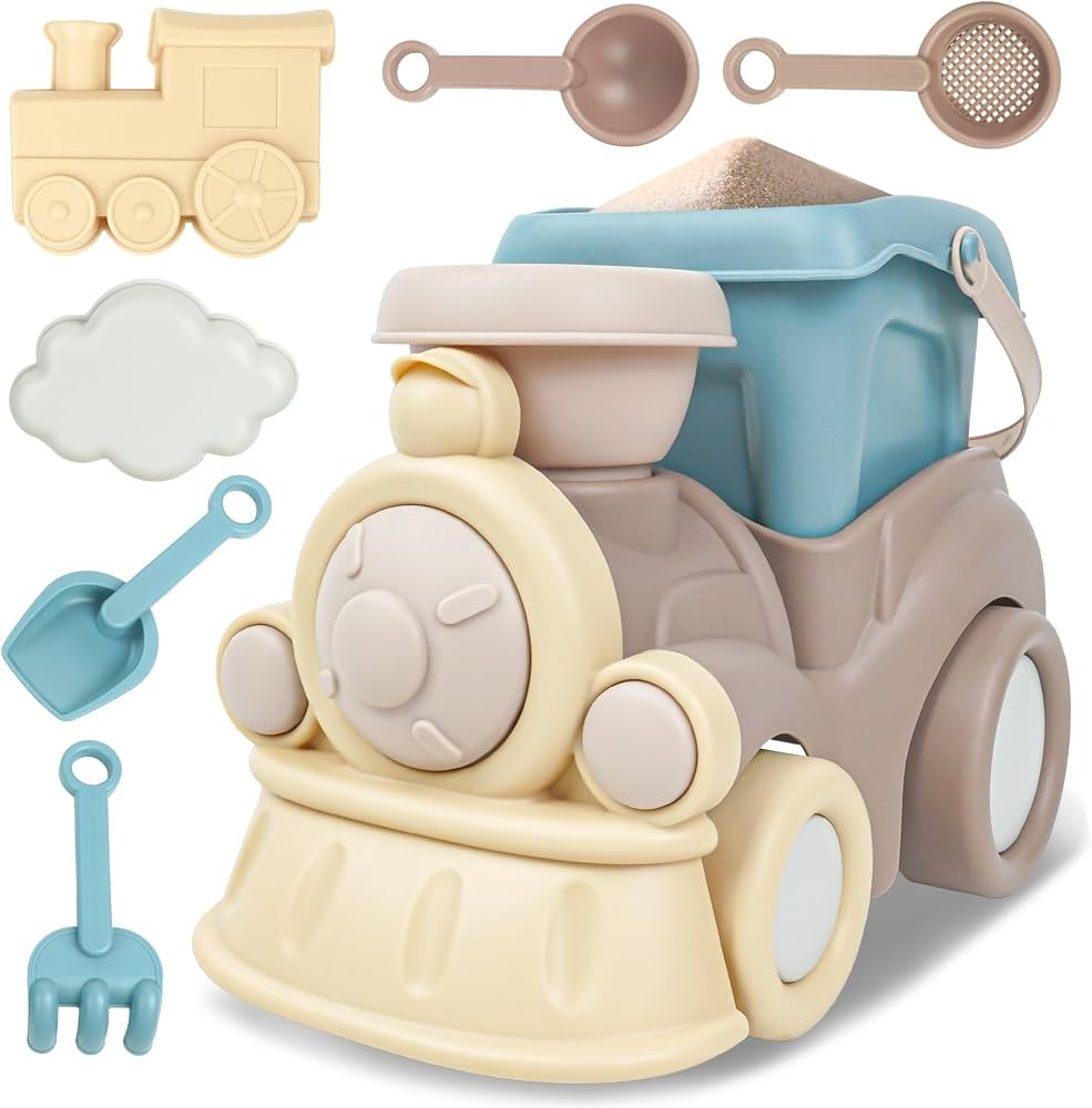 SMILESSKIDDO Beach Toys for Toddlers - Kids Sand Toy Set with Beach Truck, Bucket, Shovel, Rake, ... | Amazon (US)
