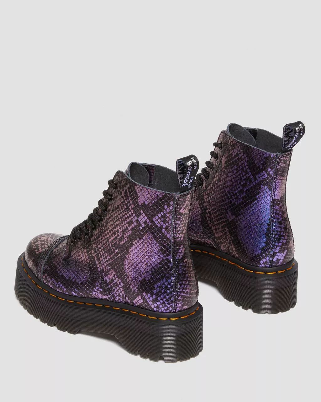 Sinclair Snake Print Emboss Leather Platform Boots | Dr. Martens