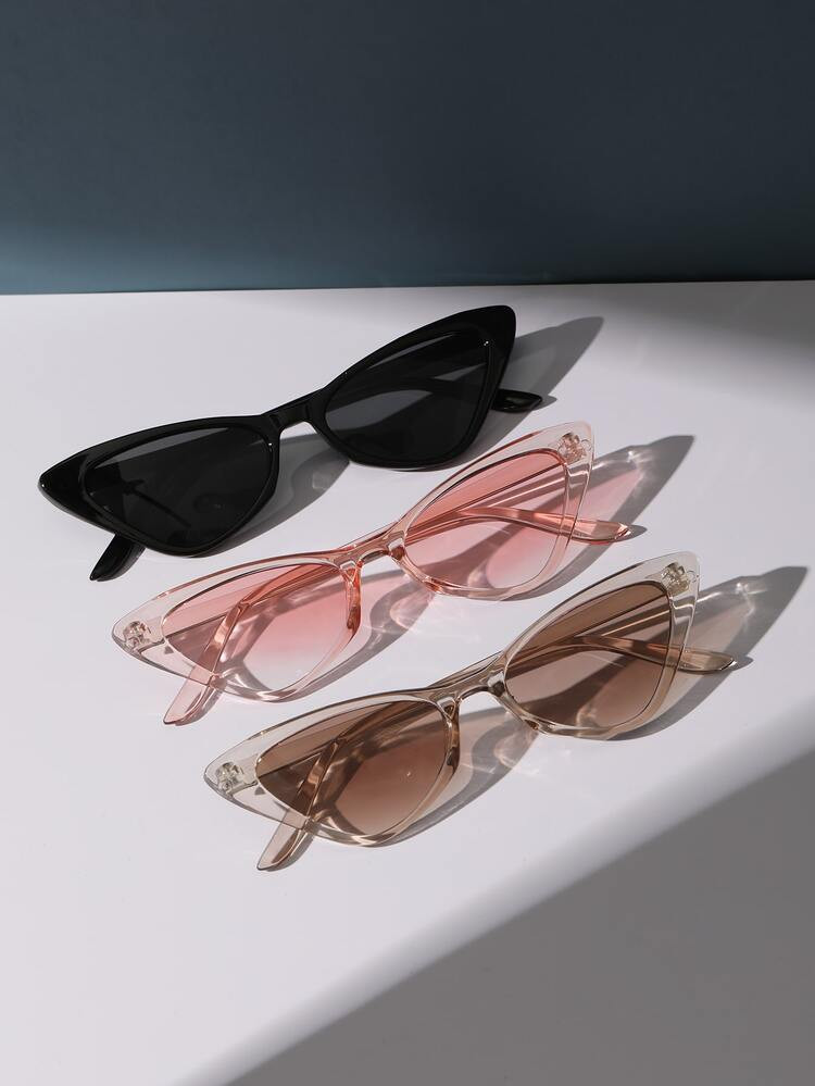 3pairs Women Cat Eye Shades Sunglasses Travel Accessories | SHEIN