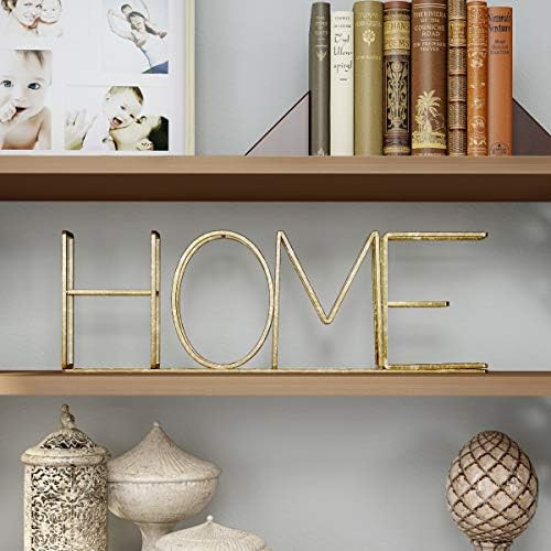 Lavish Home Gold Cutout Free-Standing Table Top Sign-3D Home Word Art Accent Décor Metallic Finish-M | Amazon (US)