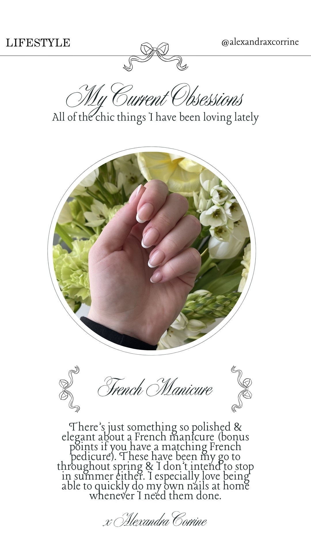 My current obsessions 🤍 all of the chic things I’ve been loving lately 🦢

Things I find incredibly chic, spring aesthetic, chic elegant style, luxury lifestyle aesthetic, April favorites, French manicure, press on nails, beauty 

#LTKBeauty