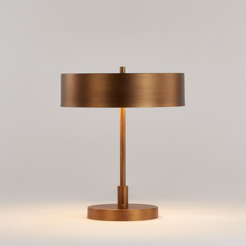 Zain Brass Table Lamp with USB Port 18" | Crate & Barrel | Crate & Barrel