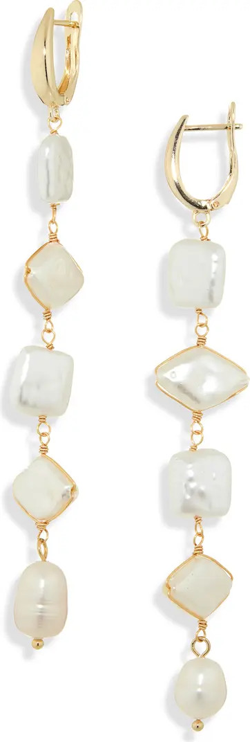 Faux Pearl Linear Drop Earrings | Nordstrom