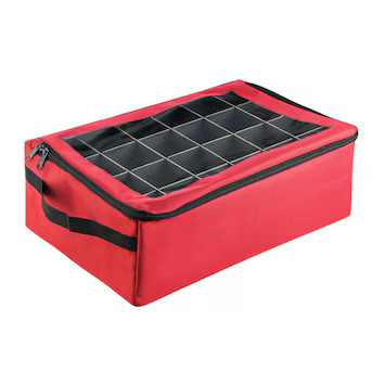 Hastings Home 48 -Compartment Red Polyester Ornament Storage Box | Lowe's