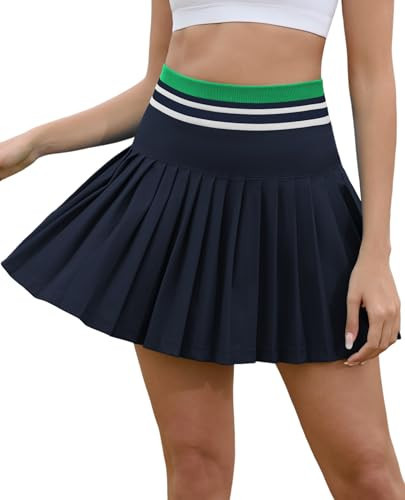 AegisChic Womens Golf Skirt with Shorts High Waisted Pleated Tennis Skirts Navy Athletic Skorts with Pocket Tummy Control | Amazon (US)