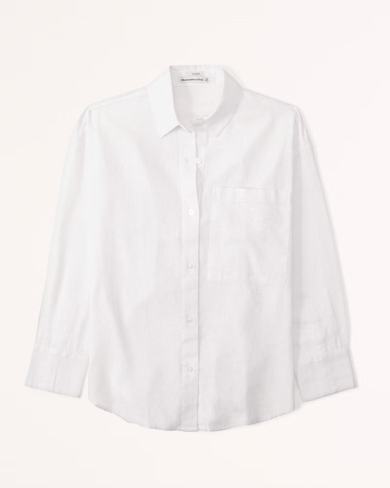 Oversized Linen-Blend Shirt | Abercrombie & Fitch (US)