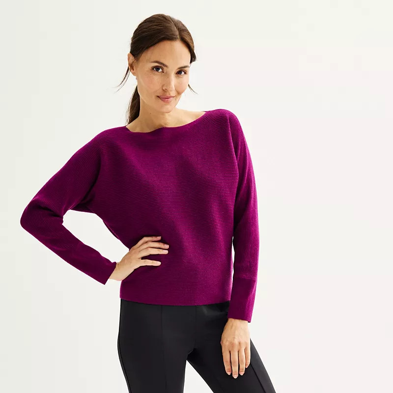 Women's Nine West Dolman Ribbed Sweater | Kohl's