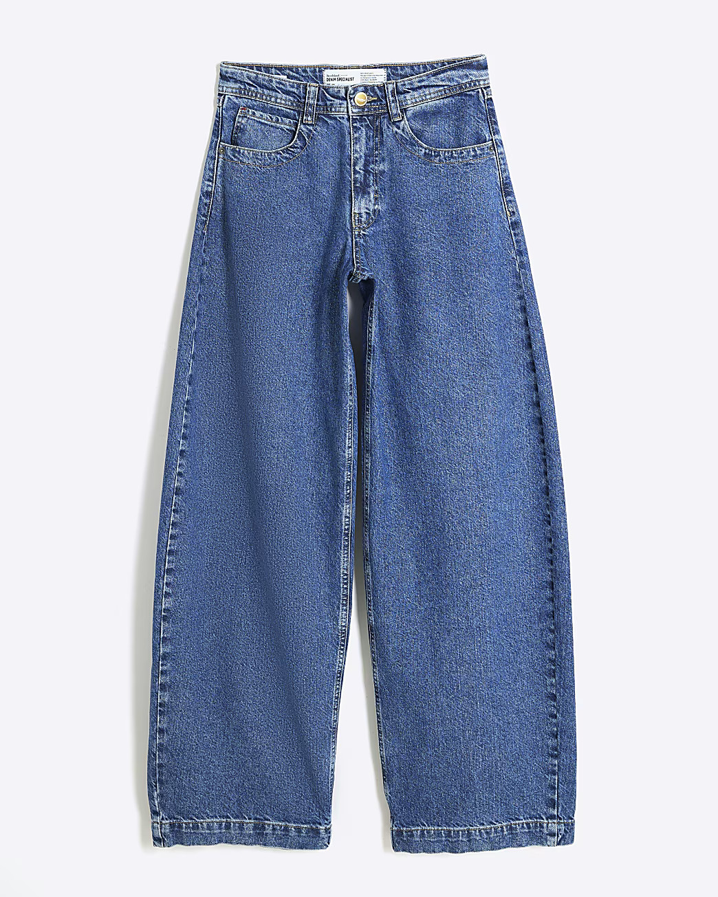 Blue Denim Barrel Jeans | River Island UK & IE
