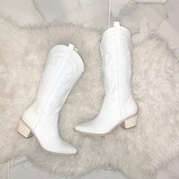 White Cowboy Boots // Women's Cowgirl Nashville Bachelorette White Gifts For Her Bride | Etsy (US)