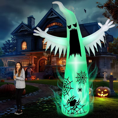 Joyfy 12 FT Halloween Inflatables Outdoor Decorations, Giant Ghost Inflatable with 3-Colored Flashing Flame Light for Halloween Yard Garden Lawn Decor | Target