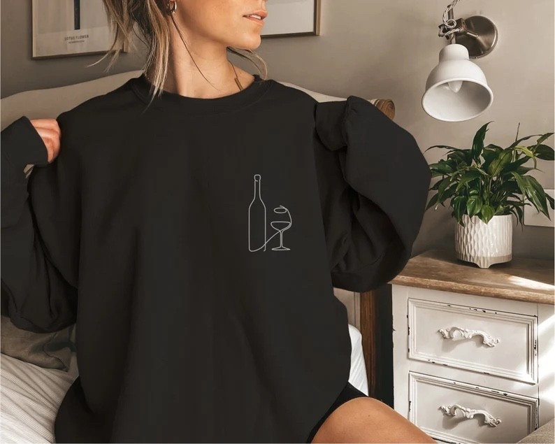 wine bottle and glass sweatshirt // wine lover gift idea, gifts for wine, host gift

#LTKGiftGuide #LTKHoliday #LTKFindsUnder50
