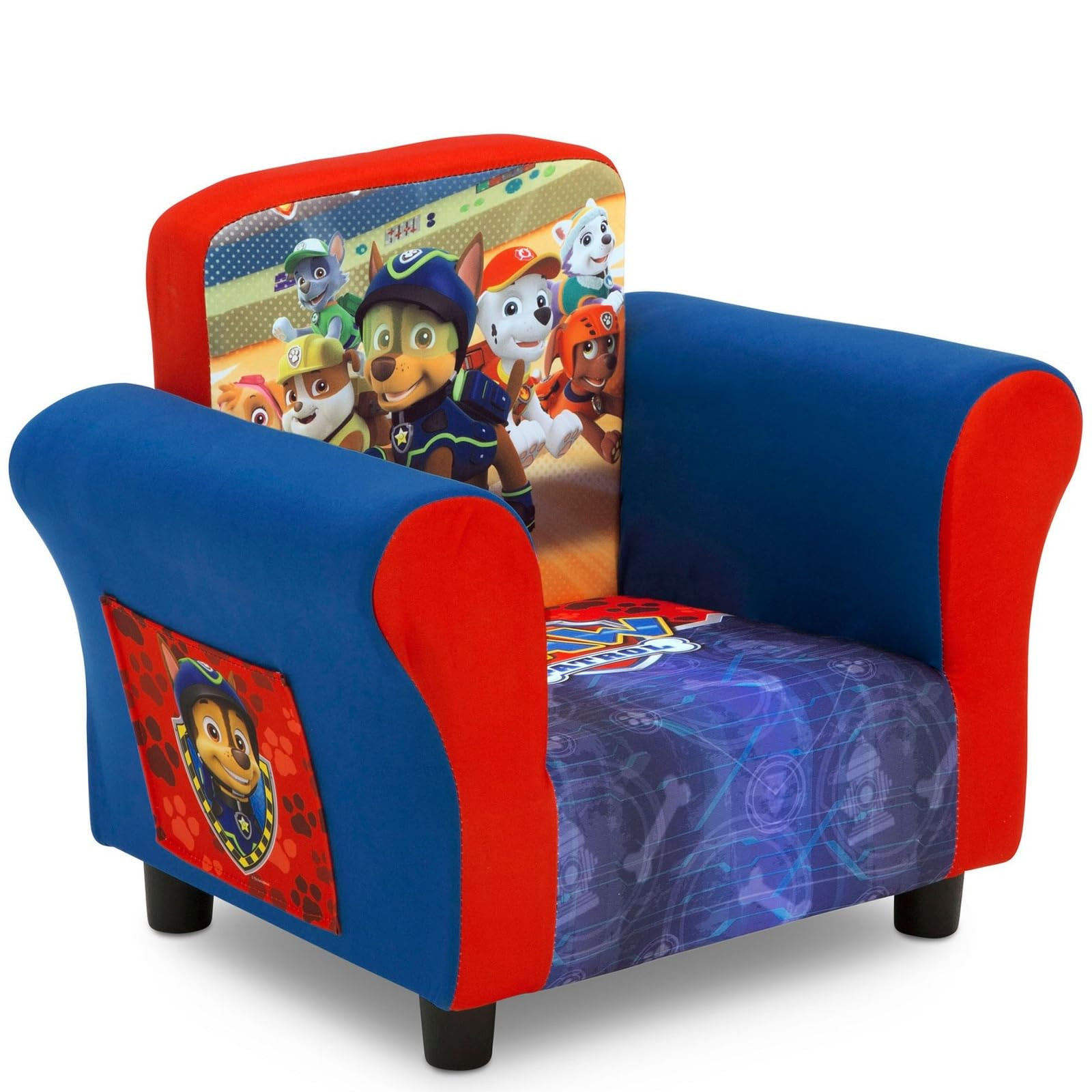 Delta Children Upholstered Chair with PAW Patrol Graphics, Wood Frame, Plush Foam Padding, Side P... | Amazon (US)