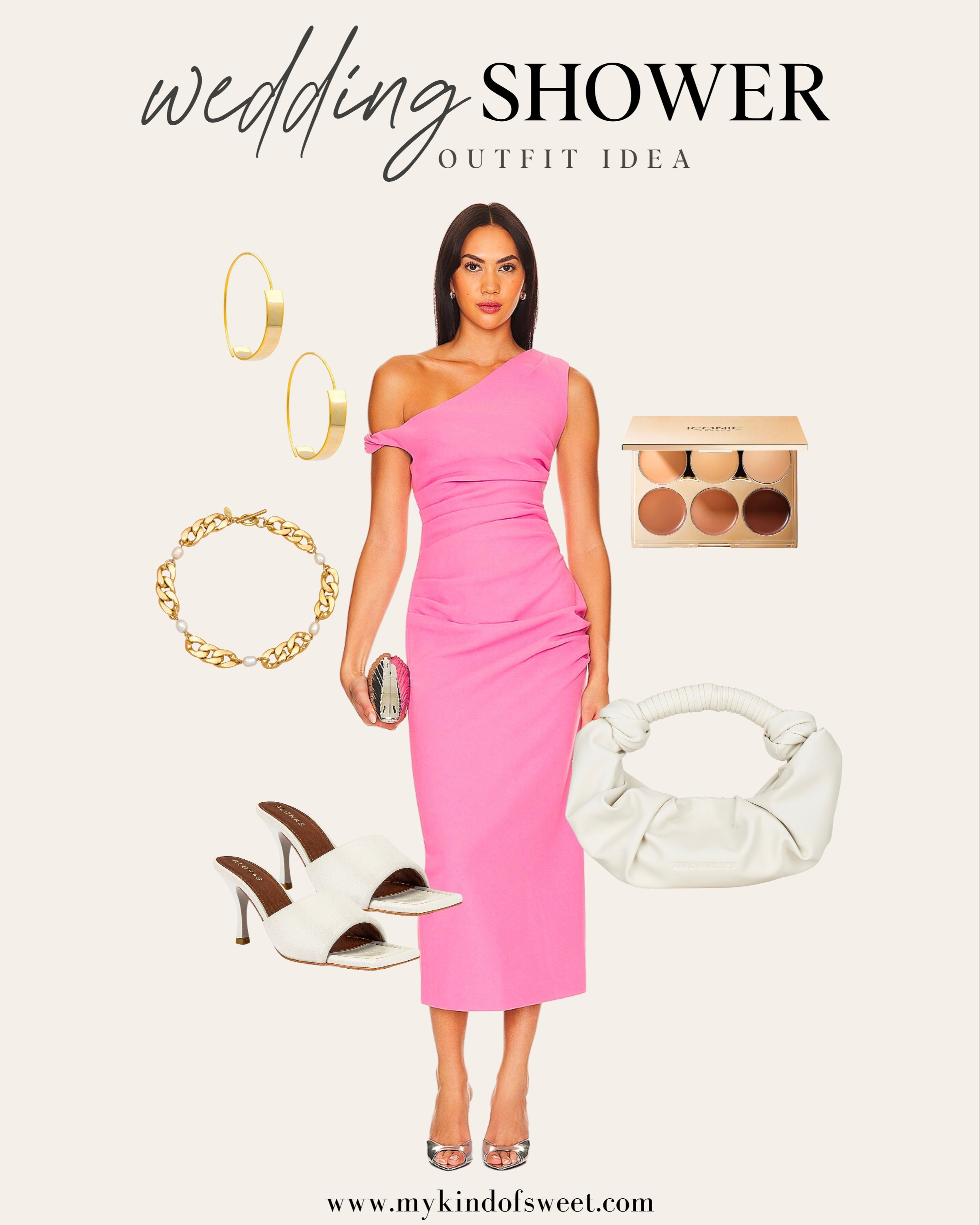 I love this beautiful pink dress! Add white and gold accessories to wear for your next wedding shower. 

#LTKSeasonal #LTKstyletip #LTKitbag